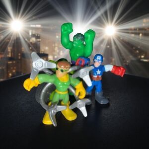 Playskool Marvel Super Hero Hulk Captain America Doc Ock Adventure Hero’s A12